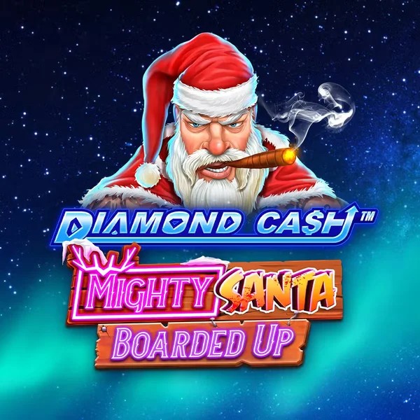 Diamond Cash Mighty Santa Boarded Up slot visual from Greentube available on glorioncasino.eu