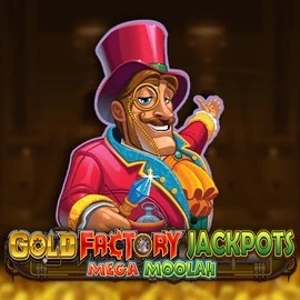 Gold Factory Jackpots Mega Moolah slot visual from Aurum Signature Studios available on glorioncasino.eu