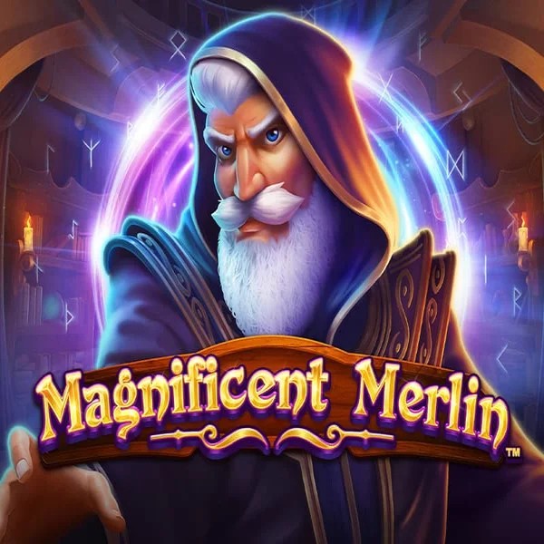 Magnificent Merlin slot logo by Greentube at Glorion Casino